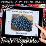 NO PRINT Fruits and Vegetables Vocabulary Flashcards