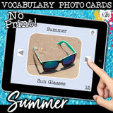 NO PRINT (Digital) Vocabulary Photo Cards - 20 Themed sets!