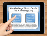 NO PRINT Fall and Thanksgiving Vocabulary Flashcards