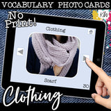 NO PRINT (Digital) Vocabulary Photo Cards - 20 Themed sets!