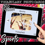 NO PRINT (Digital) Vocabulary Photo Cards - 20 Themed sets!