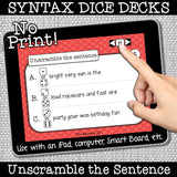 NO PRINT (Digital) Sentence Structure Game: Unscramble the Sentence