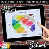 NO PRINT School Vocabulary Flashcards