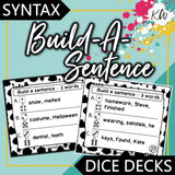 Build-A-Sentence DICE DECKS The Elementary SLP Materials Shop