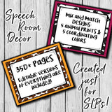 Speech Therapy Decor: Animal Print Speech Room Decor The Elementary SLP Materials Shop