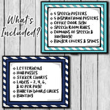 Speech Therapy Decor: Bright Stripes Speech Room Decor The Elementary SLP Materials Shop