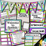 Speech Therapy Decor: Neon Speech Room Decor The Elementary SLP Materials Shop