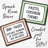 Speech Therapy Decor: Pastel Chevron Speech Room Decor The Elementary SLP Materials Shop
