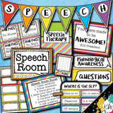 Speech Therapy Decor: Rainbow Speech Room Decor The Elementary SLP Materials Shop