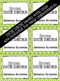 Unscramble the Sentence DICE DECKS The Elementary SLP Materials Shop