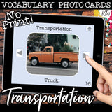 NO PRINT Transportation Vocabulary Flashcards