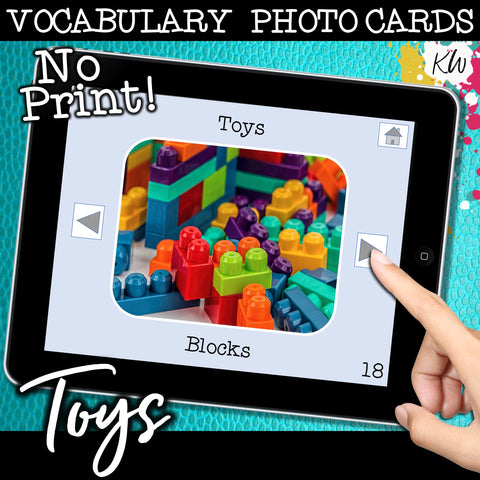 NO PRINT Toys Vocabulary Flashcards