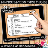 NO PRINT Speech Therapy Articulation Z Game