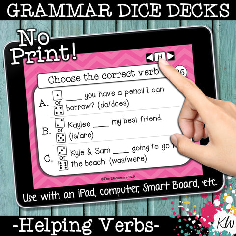 NO PRINT (Digital) Subject Verb Agreement for Helping Verbs Game
