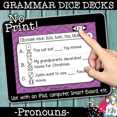 NO PRINT (Digital) Pronouns Game: Subjective, Objective, and Possessive Pronouns