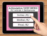 NO PRINT Speech Therapy Articulation K Game