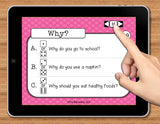 NO PRINT (Digital) WH Questions Speech Therapy Game: Answering When, Why, & How