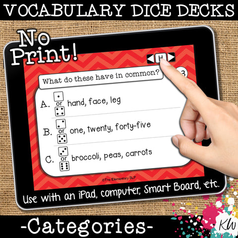 NO PRINT (Digital) Categories Speech Therapy Game