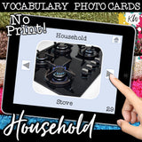 NO PRINT (Digital) Vocabulary Photo Cards - 20 Themed sets!