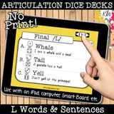 NO PRINT Speech Therapy Articulation L Game