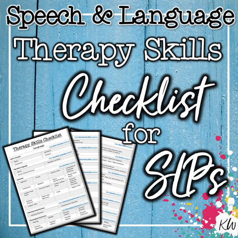 Speech & Language Therapy Skills Checklist for Elementary SLPs