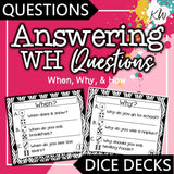 Answering WH Questions (When, Why, & How) DICE DECKS The Elementary SLP Materials Shop 