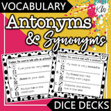 Antonyms and Synonyms DICE DECKS The Elementary SLP Materials Shop 