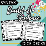 Build-A-Sentence DICE DECKS The Elementary SLP Materials Shop 