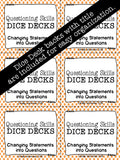 Changing Statements into Questions DICE DECKS The Elementary SLP Materials Shop 