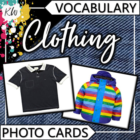 Clothing PHOTO CARDS The Elementary SLP Materials Shop 