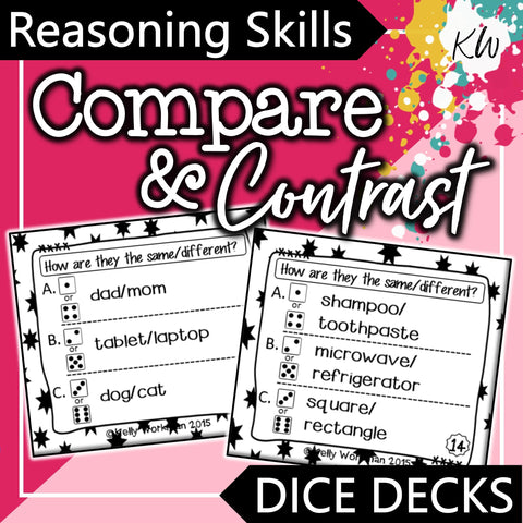 Compare and Contrast DICE DECKS The Elementary SLP Materials Shop 