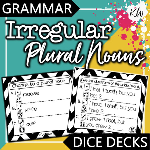 Irregular Plural Nouns DICE DECKS The Elementary SLP Materials Shop 