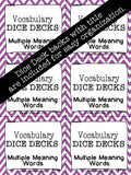 Multiple Meaning Words DICE DECKS The Elementary SLP Materials Shop 