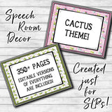 Speech Therapy Decor: Cactus Speech Room Decor The Elementary SLP Materials Shop 