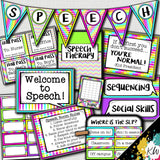 Speech Therapy Decor: Neon Speech Room Decor The Elementary SLP Materials Shop 