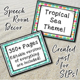 Speech Therapy Decor: Tropical Sea Speech Room Decor The Elementary SLP Materials Shop 