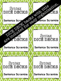 Unscramble the Sentence DICE DECKS The Elementary SLP Materials Shop 